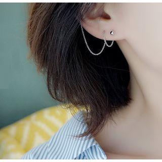 925 Sterling Silver Chained Earring