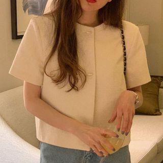 Short-sleeve Plain Jacket White - One Size