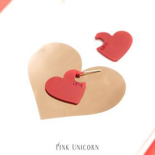 Heart Ear Stud 1 Pair - S925 Silver - Earrings - One Size