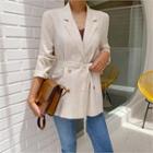 Line Blend Double-breasted Blazer Beige - One Size