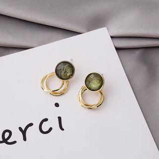 Gemstone Hoop Earring 1 Pair - E2879 - As Shown In Figure - One Size
