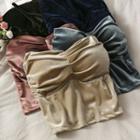 Velvet Ruched Tube Top In 5 Colors