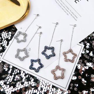 Faux Crystal Star Dangle / Hoop Earring