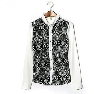 Long-sleeve Lace Panel Shirt