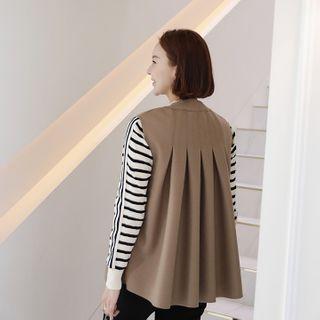 Open-front Pleated-back Vest