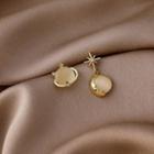 Planet Cat Eye Stone Asymmetrical Earring 1 Pair - Gold - One Size