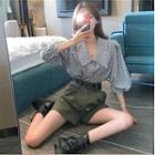 Patterned Elbow-sleeve Shirt / Shorts