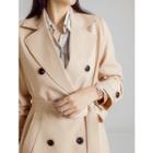 Plus Size Belted Double-breasted Midi Trench Coat