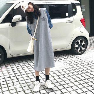 Long Sleeve Checked Shirt / Tank Dress