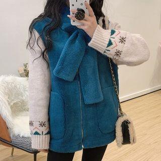 Fleece Vest With Scarf