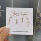 Bow Drop Earring 1 Pair - S925 Silver - Ear Studs - One Size