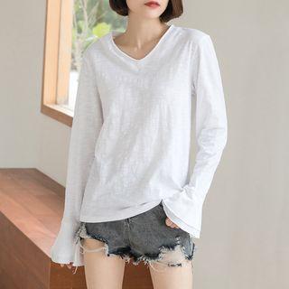 Long-sleeve Slub T-shirt
