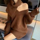 Set: V-neck Sweater + Scarf