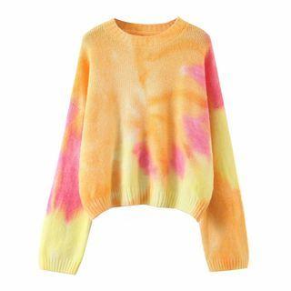 Tie Dye Sweater Tangerine - One Size