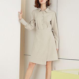 Mock Two Piece Shirt Dress