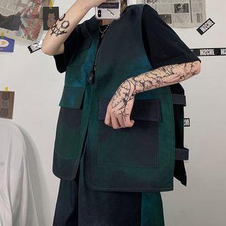 Cargo Vest / Band-waist Straight Leg Shorts