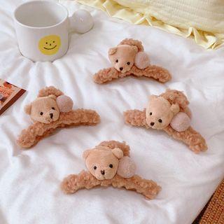 Bear Fleece Hair Claw 01 - Bear - Beige - One Size