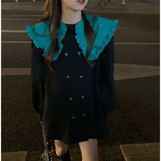 Long-sleeve Double Breasted Shirt 6031 - Black - One Size