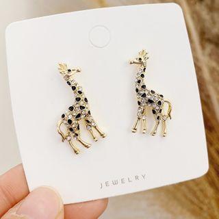 Rhinestone Giraffe Stud Earring