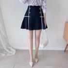 Lace-trim Mini Flare Skirt