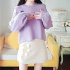 Cold Shoulder Sweater / Knit Skirt / Set