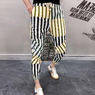 Stripe Cropped Slim Fit Pants