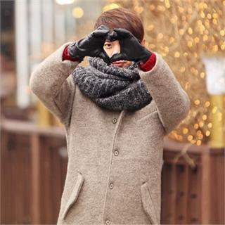 Raglan-sleeve Single-breasted Coat