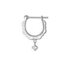 Rhinestone Alloy Cuff Earring Single - Silver - One Size