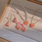 Flower Glaze Dangle Earring / Pendant Necklace (various Designs)