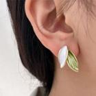 Leaf Drop Earring 1 Pair - Clip On Earrings - Gold - One Size