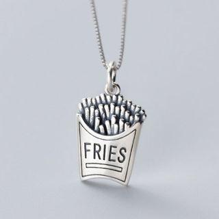 925 Sterling Silver Fries Pendant S925 Silver - Only Pendant - As Shown In Figure - One Size