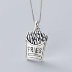 925 Sterling Silver Fries Pendant S925 Silver - Only Pendant - As Shown In Figure - One Size