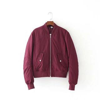 Long Sleeve Pocketed Cotton Plain Baseball Jackets