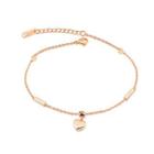 Simple And Romantic Plated Rose Gold Heart-shaped 316l Stainless Steel Anklet Rose Gold - One Size