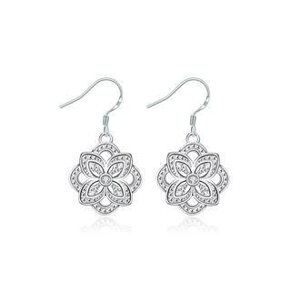 Elegant Pattern Earrings Silver - One Size