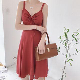 Knot Front Spaghetti Strap Dress