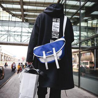 Color Block Nylon Messenger Bag