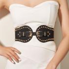 Studded Elastic Corset Belt Black - 105cm