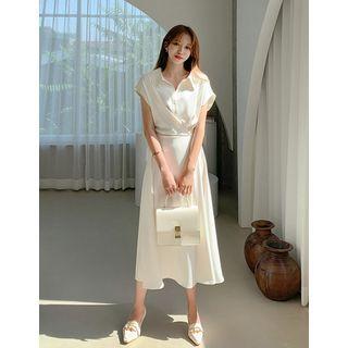 Belted Shirtwaist Maxi Wrap Dress
