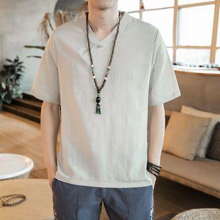 Short-sleeve V-neck Hanfu Top