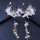 Wedding Star Branches Headpiece / Fringed Earring