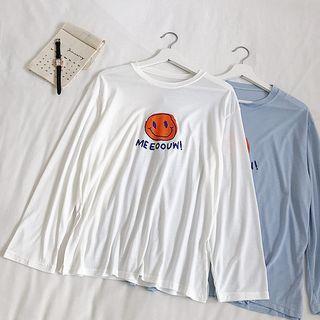 Smile Face Printing Long-sleeve T-shirt