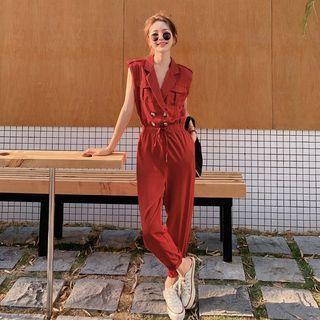Sleeveless Cargo Jumpsuit
