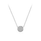 Simple 925 Sterling Silver Moon Necklace With White Austrian Element Crystal Silver - One Size