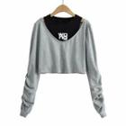 Mock Two-piece Lettering Print Cropped Sweatshirt