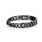 Fashion Personality Plated Black Motorcycle Chain 316l Stainless Steel Asymmetric Bracelet Black - One Size