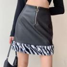 Fleece Panel Mini Skirt