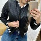 Contrast Zipped Cropped Jacket