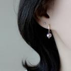 Sterling Silver Rhinestone Faux Pearl Drop Earring 1 Pair - White - One Size