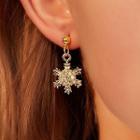Rhinestone Snowflake Drop Earring 1 Pair - 01kc-4262 - Gold - One Size